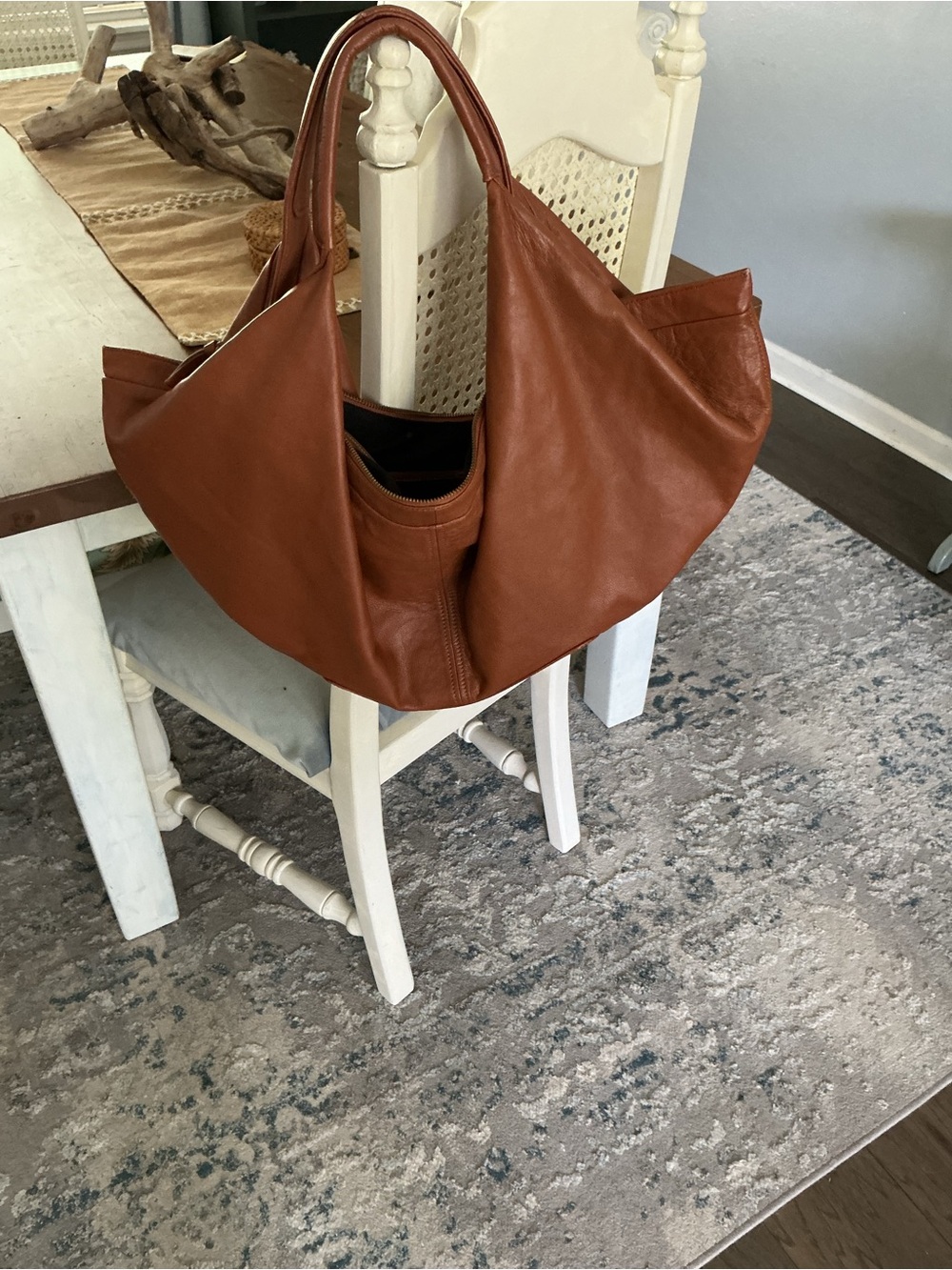 Anthropology Leather Shoulder Tote in Brown